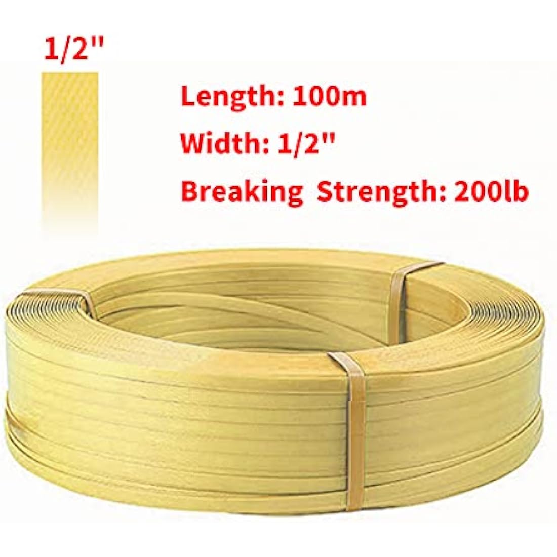 Complete PET/PP Strapping Tools Kit – Manual Banding Set with Tensioner, Sealer, 100m Belt & Seals for 1/2"-3/5" Poly Straps