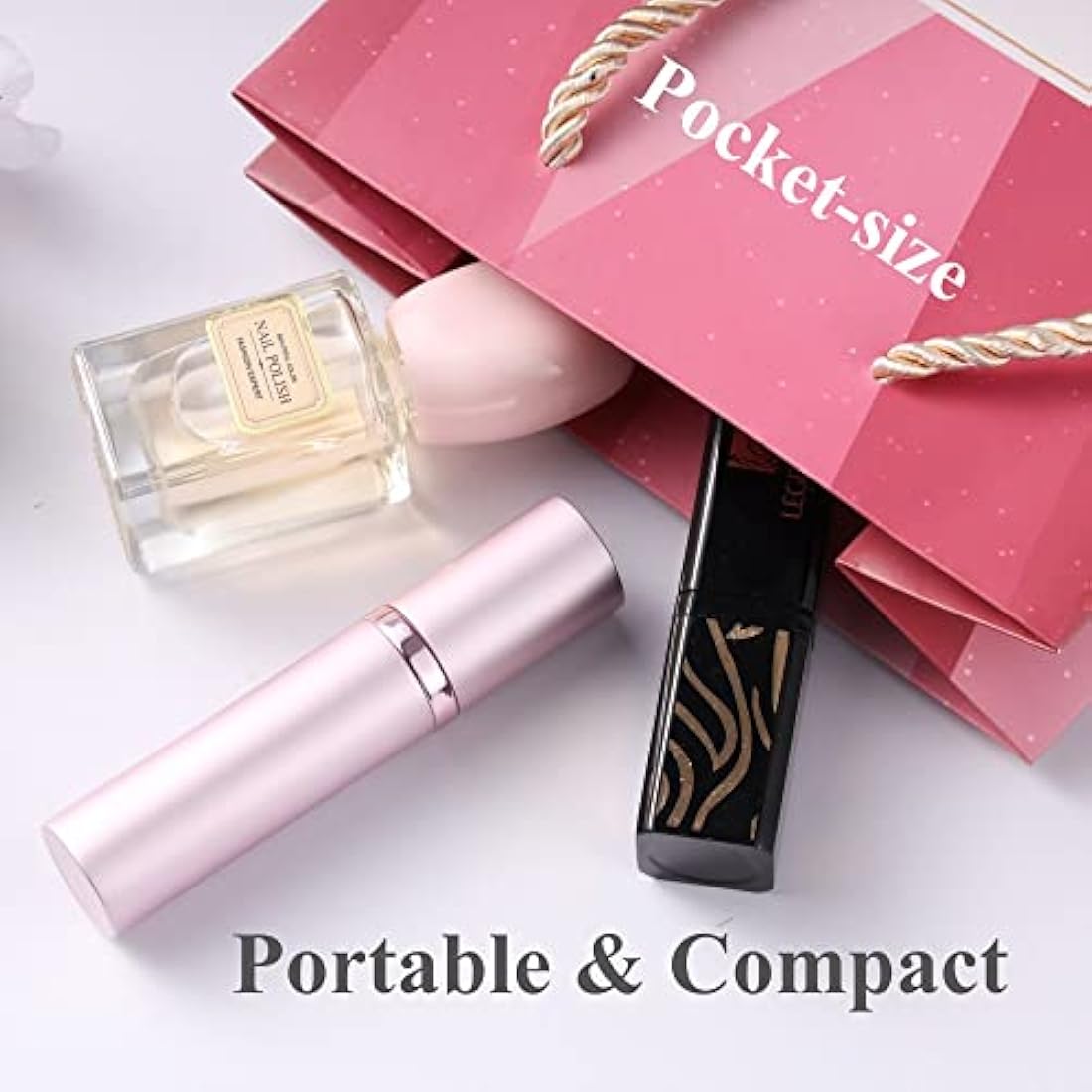 Aurdox Perfume Atomiser Refillable, Portable mini Perfume Spray Bottles Empty Spray, Dispensers, Atomizers with Bottom Pump for Travel, Leak-proof, 5ml/Pastel Violet