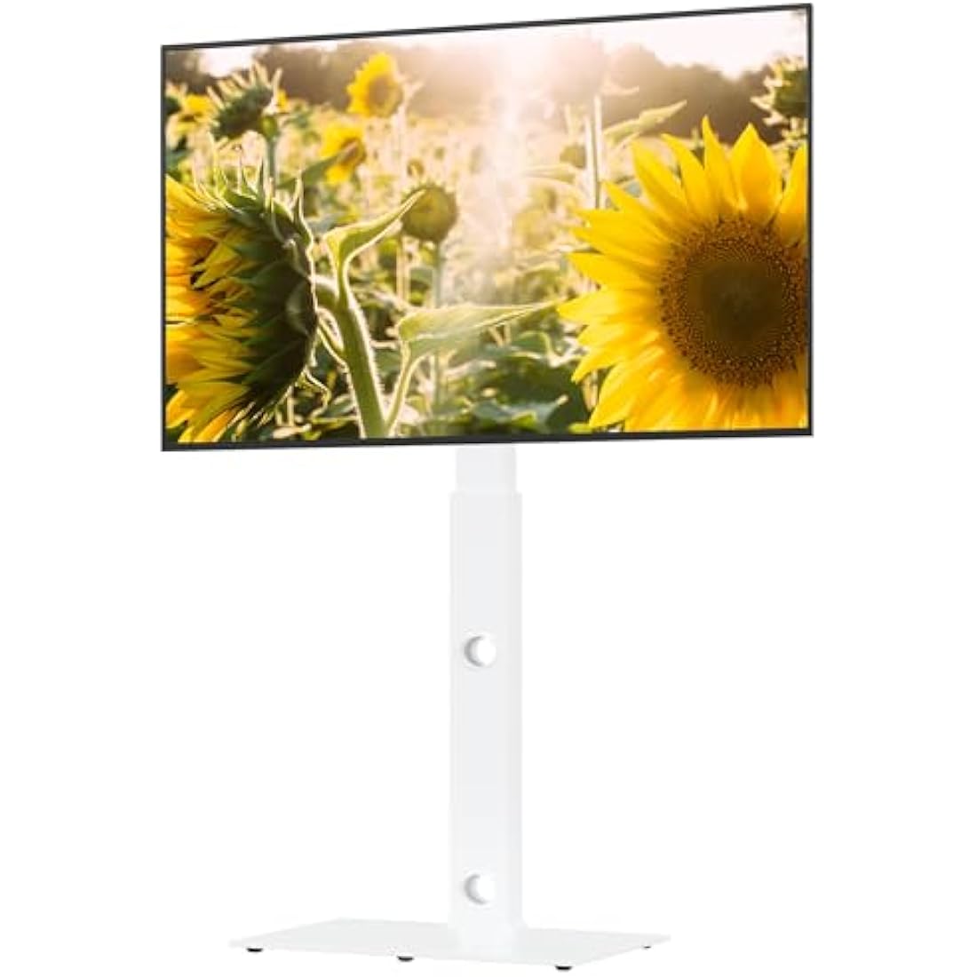 BONTEC TV Floor Stand for 30-70 inch LED LCD OLED Plasma Flat Curved TVs, Height Adjustable Tall TV Stand with Brackets up to 40kg, Max VESA 600x400mm White