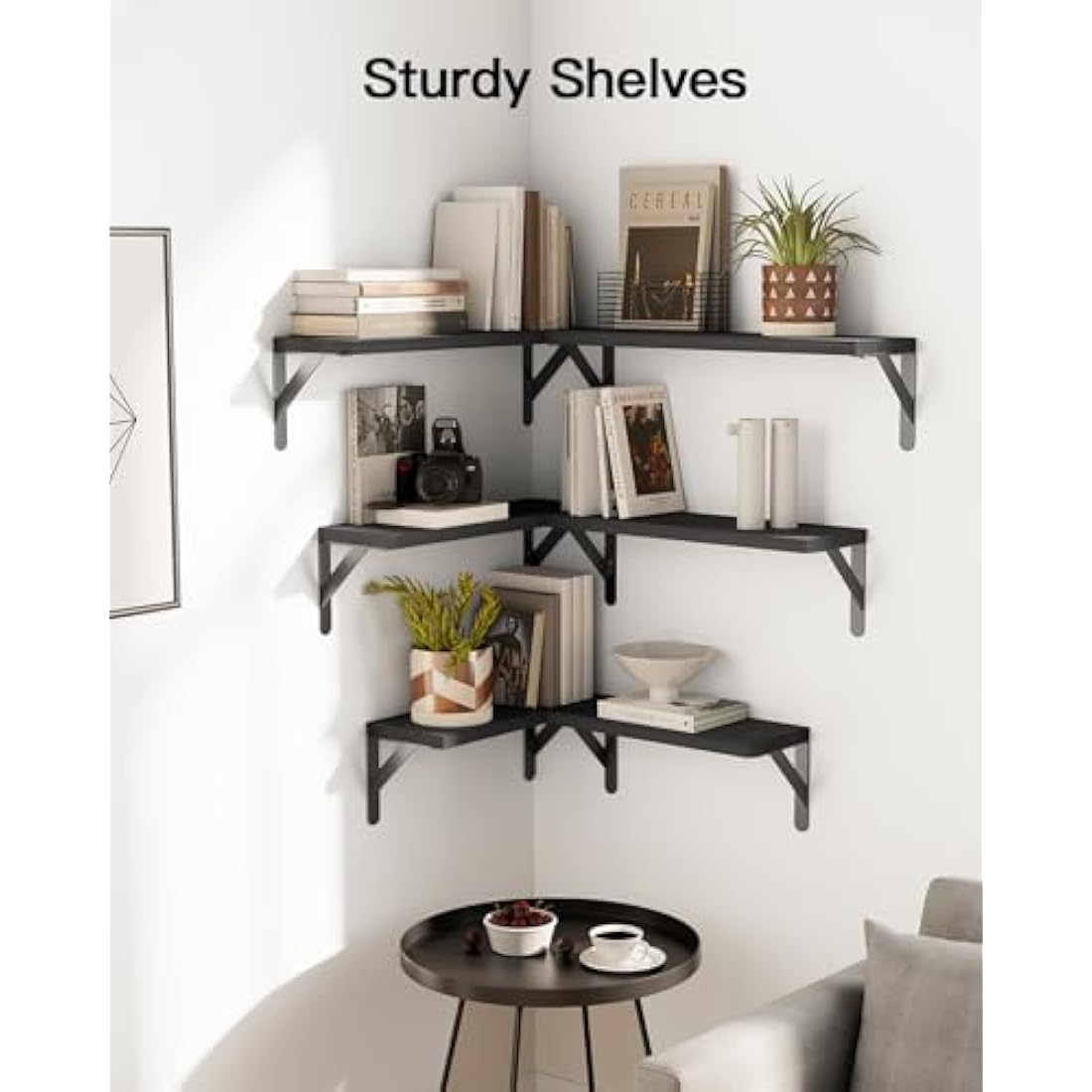 Pipishell Floating Shelves Set of 6, Wood Floating Shelves for Wall Decor, Rustic Farmhouse Wall Shelves for Bedroom, Bathroom Shelves for Wall Storage, Book Shelves for Living Room