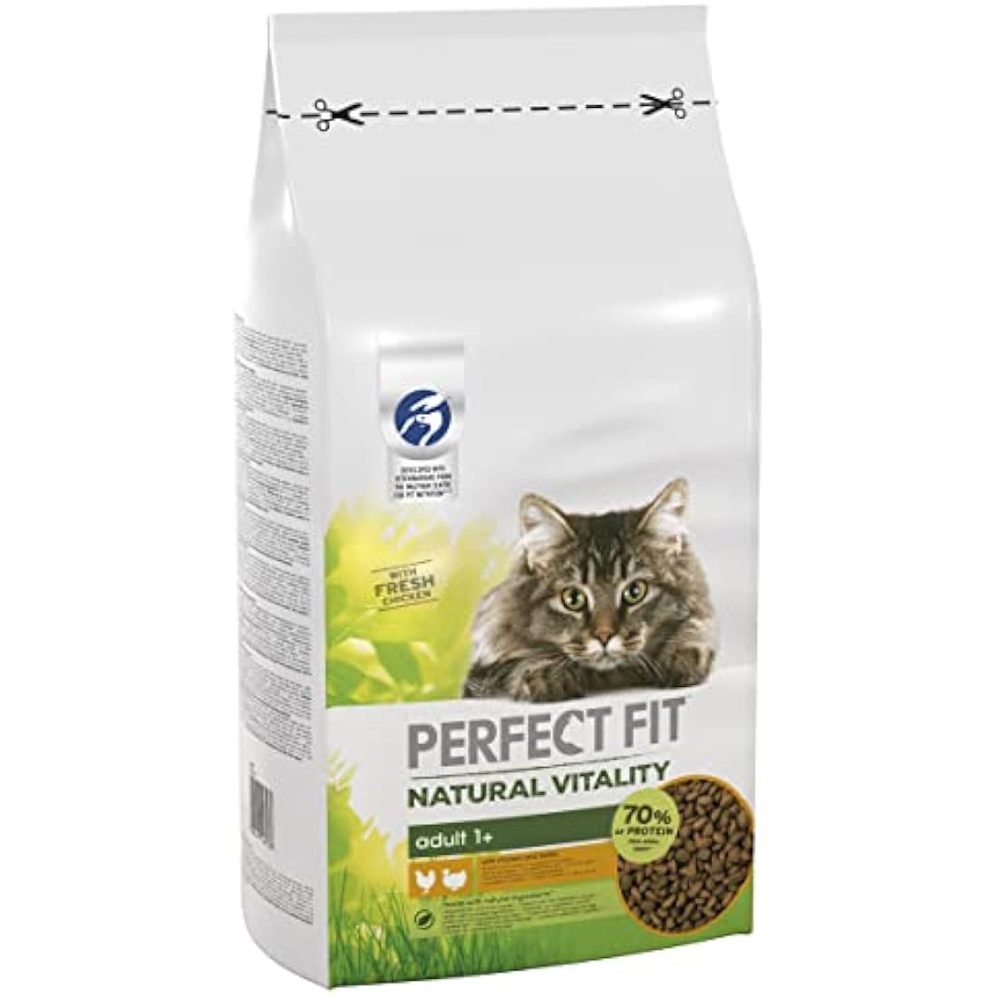 Perfect Fit Natural Vitality Dry Cat Food Adult 1+ - Complete Dry Food for Adult Cats from 1 Year Old, Rich in Chicken and Turkey – 6 kg (Pack of 1)