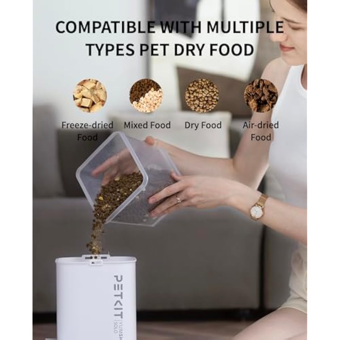 PETKIT Automatic Cat Feeder, 2.4GHz Auto Cat Feeder with App Control 3L, Low Food & Blockage Sensor, 304 Stainless Steel Bowl, Fresh Lock Technology,1-30 Meals/Day Anti-Clog Pet Feeder, White