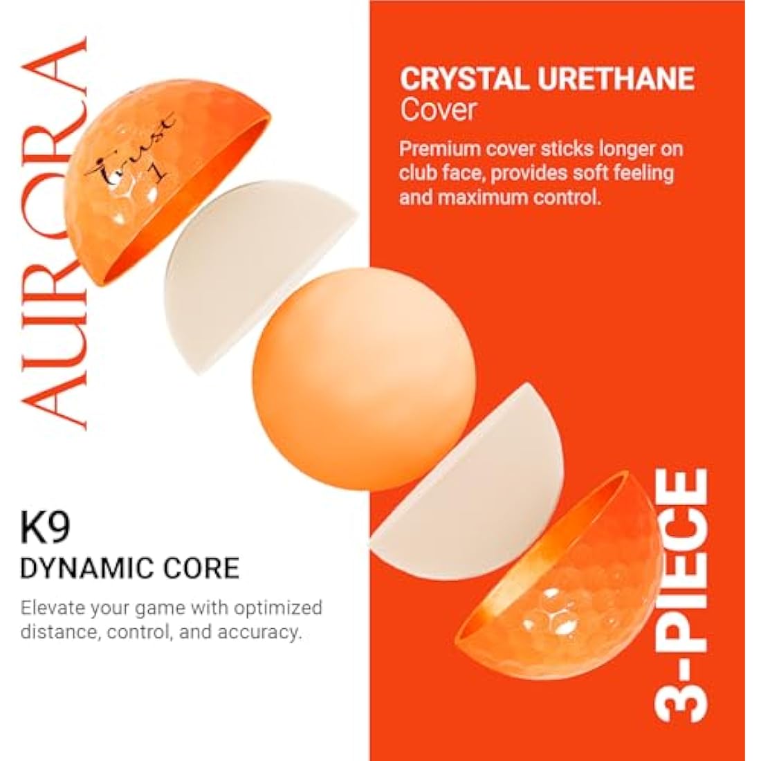 Trust Golf Balls Aurora | Rosa | Tour-Level Performance | Stand Out | Maximum Distance | Straight Flight | Stopping Power | Crystal Urethane Cover for Ultimate Control | 12 or 48 Balls