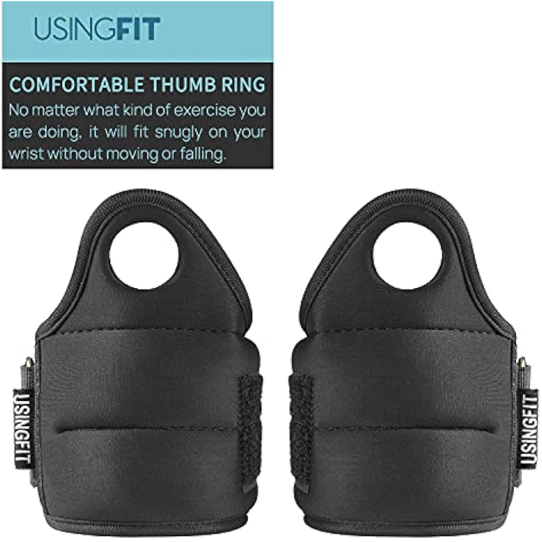 USINGFIT Wrist Weights with Thumb Loops Lock for Women Men 0.5kg * 2 / 1kg * 2/1.5kg * 2 Ankle Weights Arm Hand Leg Weighted Gloves Sand Bags Ladies Sandbag Walking Running Gym Fitness Training