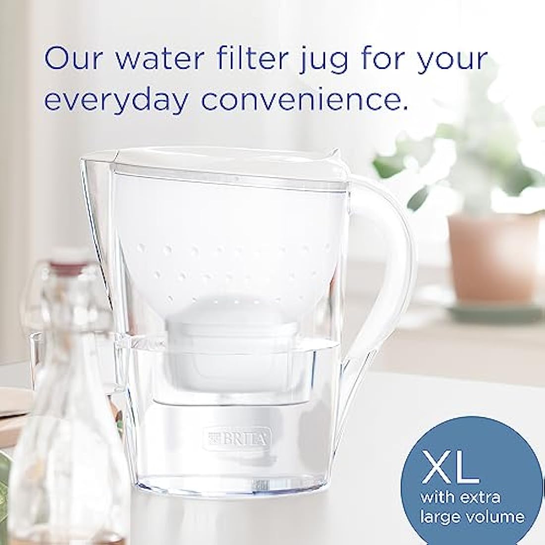 BRITA Marella XL Water Filter Jug White (3.5L) incl. 1x MAXTRA PRO Pure Performance cartridge - large-volume jug with digital LTI and Flip-Lid - now in sustainable Smart Box packaging