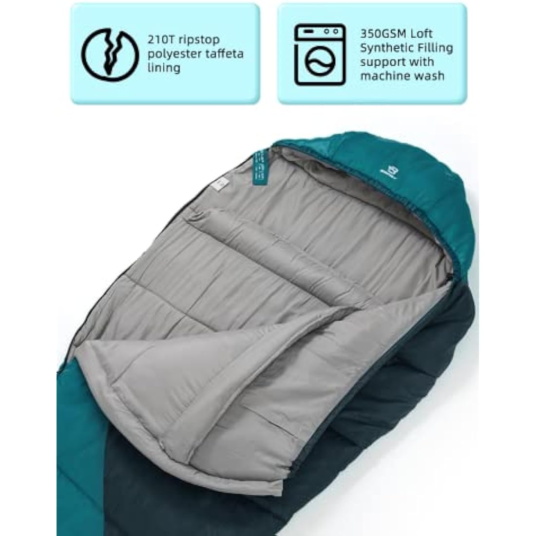 Bessport Sleeping Bag, 4 Seasons 0°C Sleeping Bag, Small Pack Size & Ultralight Outdoor Sleeping Bag, Mummy Sleeping Bag for Camping, Travel, Outdoor and Tent