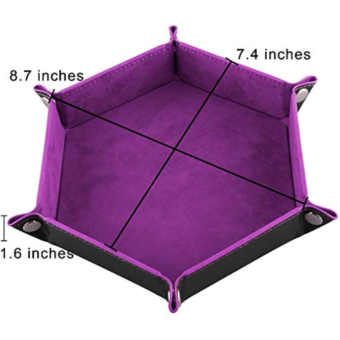 SIQUK 4 Pieces Dice Tray Hexagon Folding PU Leather and Velvet Dice Tray for RPG DND and Other Dice Games, 4 Colours