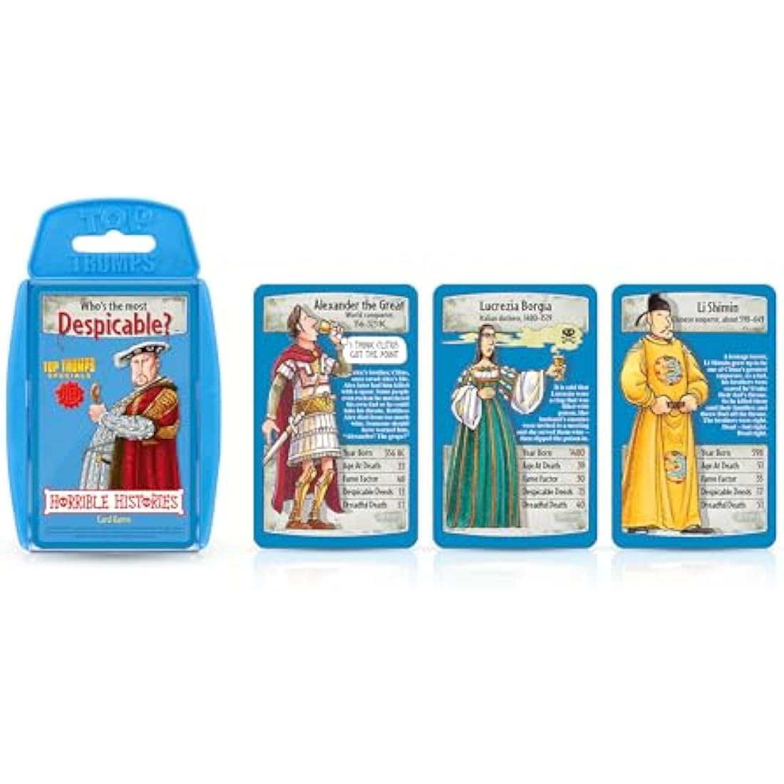 Top Trumps Horrible Histories Specials Card Game, play with history’s most despicable from King Henry VIII, Cleopatra VII and Alexander the Great, gift and toy for boys and girls Aged 6 plus