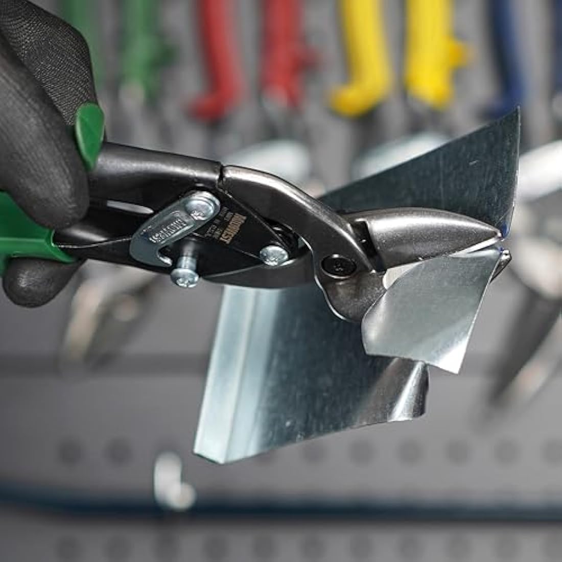 MIDWEST Aviation Snip - Right Cut Offset Tin Cutting Shears with Forged Blade & KUSH'N-Power Comfort Grips - MWT-6510R