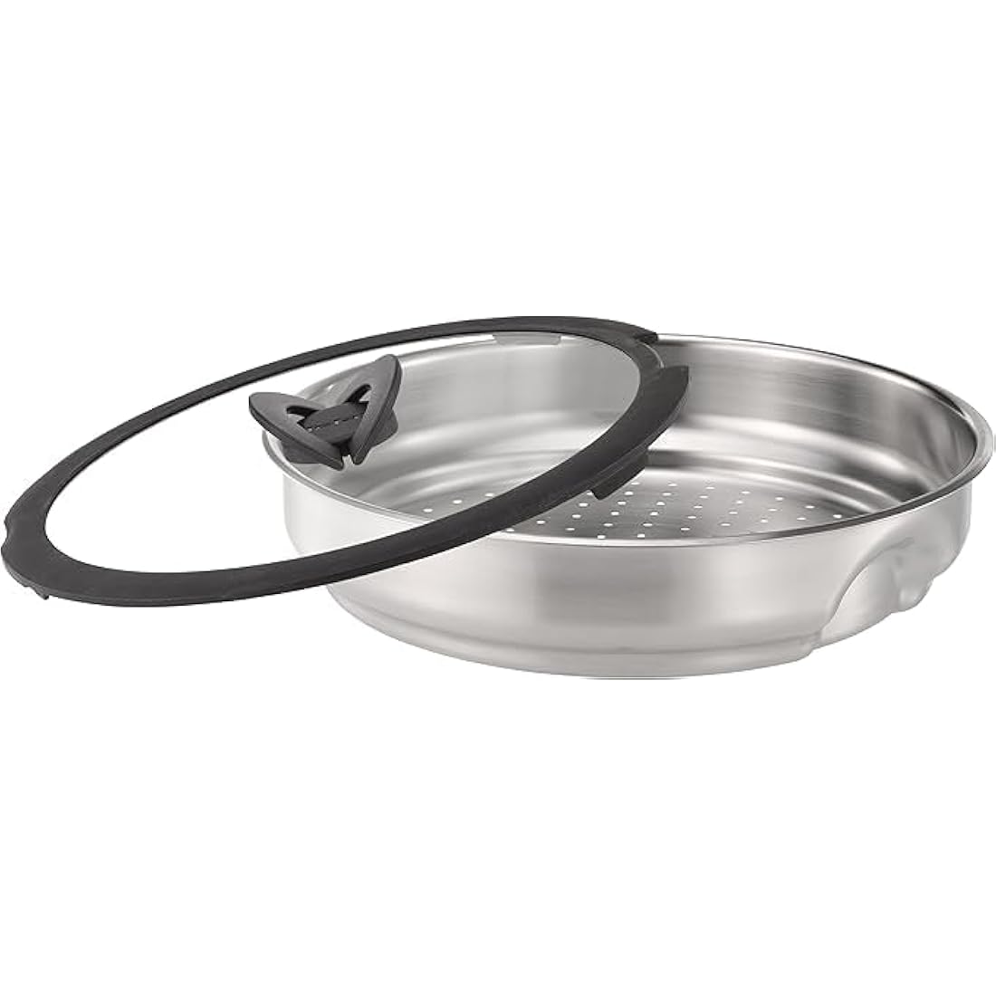 Tefal Ingenio Stainless Steel Steamer With Glass Lid