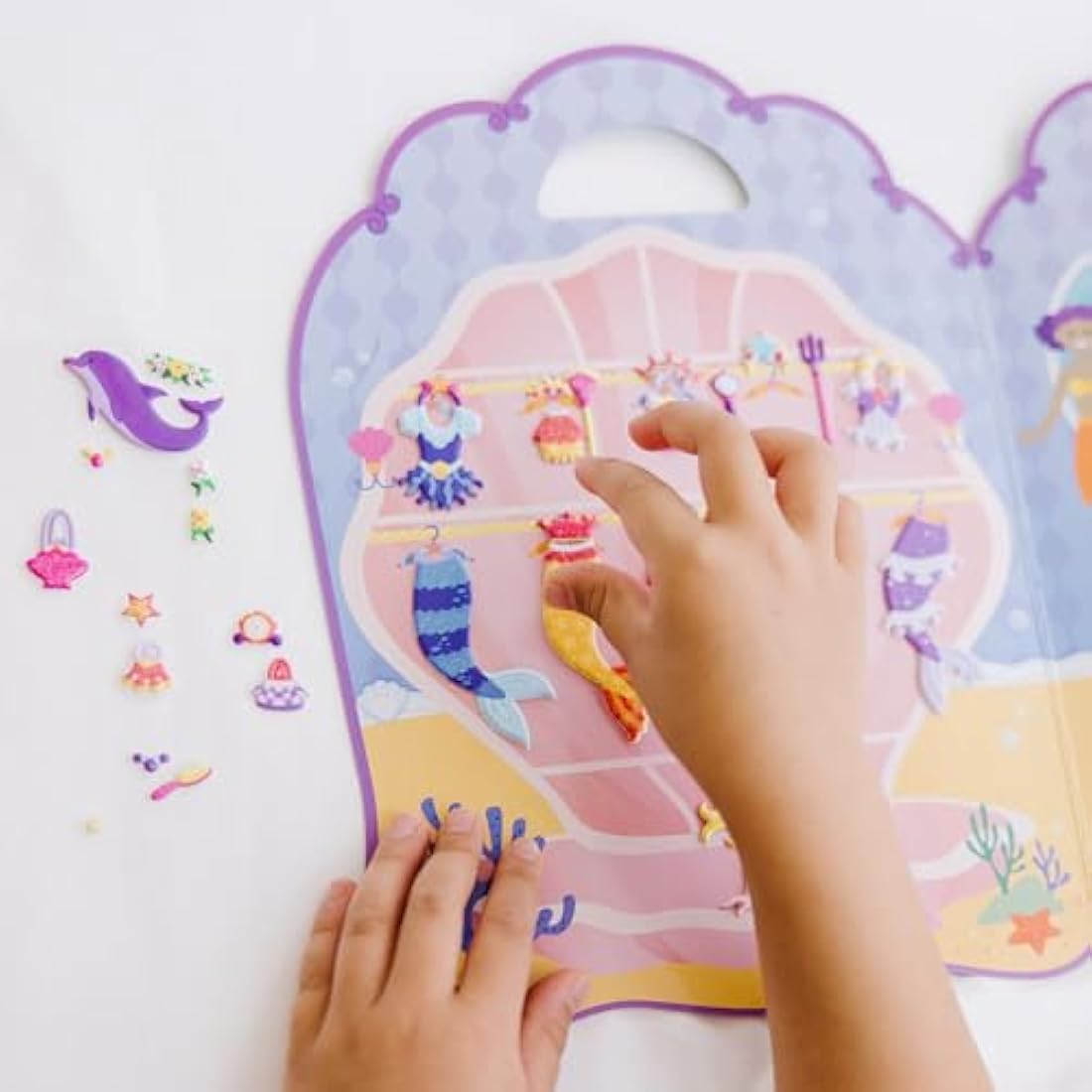 Melissa & Doug Mermaids Puffy Sticker Activity Book – 65 Reusable Stickers with Fold-Out Scenes – Creative Play for Kids Age 4 Plus - FSC Certified
