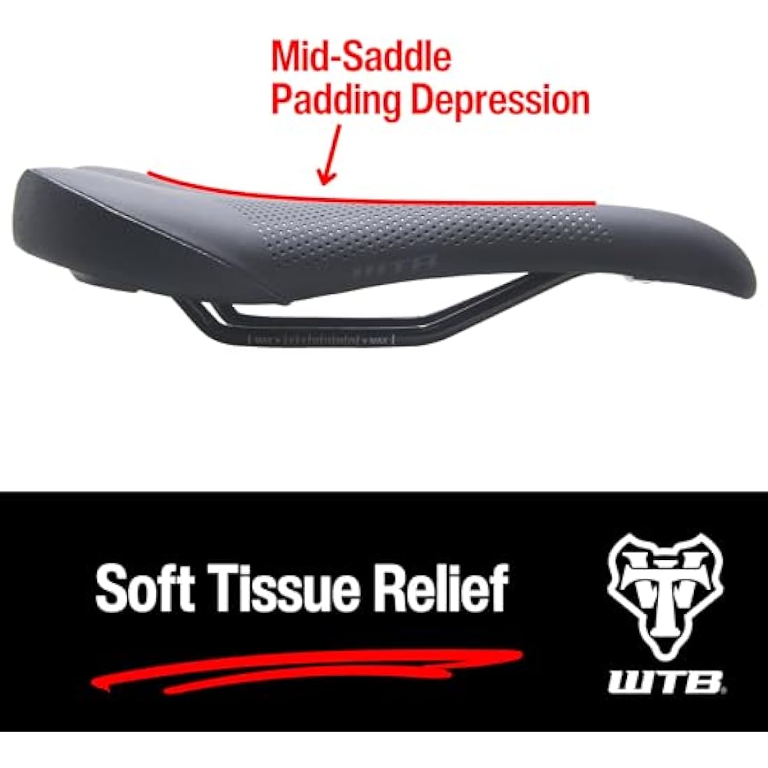 WTB Volt Bike Saddle | Comfortable Mountain Bike Seat | Durable, Contoured MTB Seat for Gravel, Trail, and Enduro