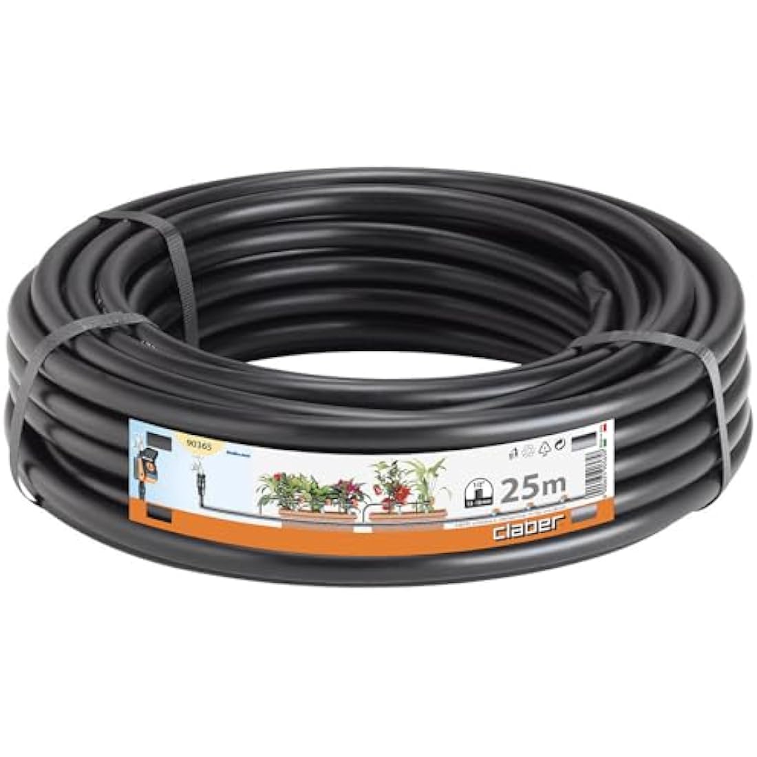 Claber Main Tube 25 m, 1/2" (13-16 mm) Black Flexible PE Tube