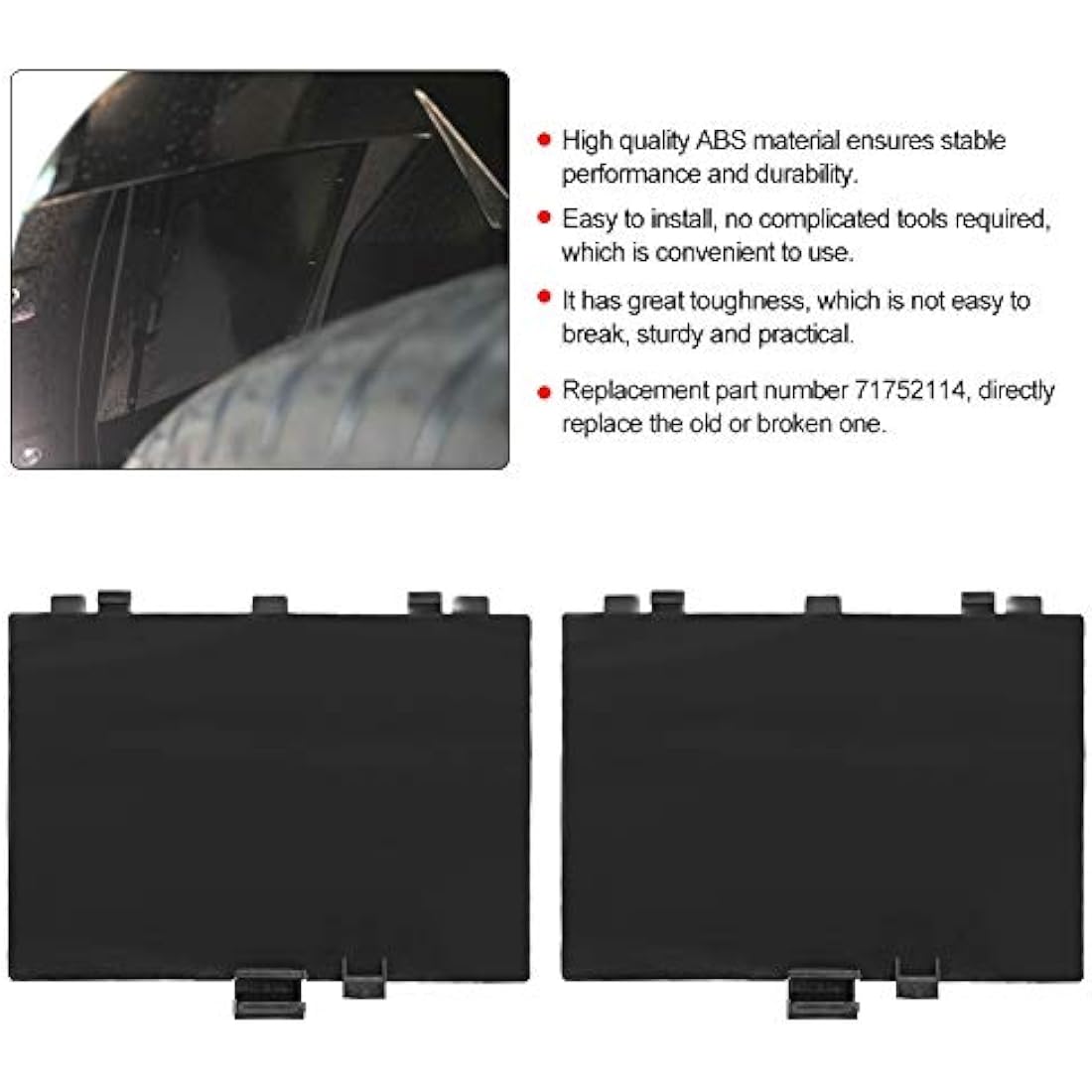 Cover Panel Wheel Arch Liner 71752114 Fits for 500 Left and Right Front Arches (1 Pair)+Fiat 500 Daytime Running Light Cover+Fiat 500 Wheel Arch Liner Cover+Fiat 500 Inner Wheel Arch Liner