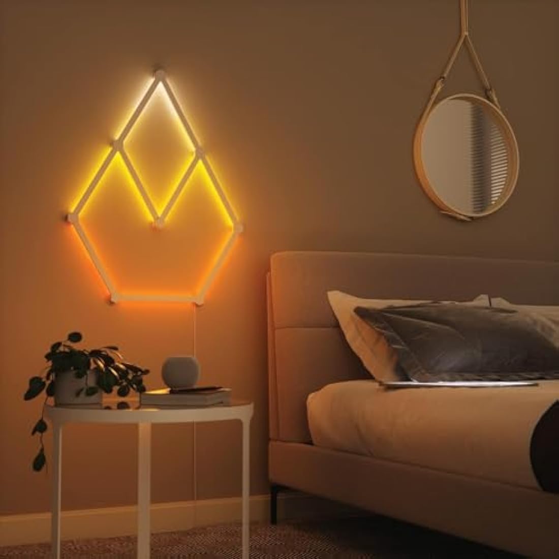 Nanoleaf Lines 60 Degrees Starter Kit, 9 Smart Light Bars LED RGBW - Backlit Modular Wi-Fi Colour Changing Wall Lights, Music & Screen Sync, Works with Alexa Google Assistant Apple Homekit, Room Decor