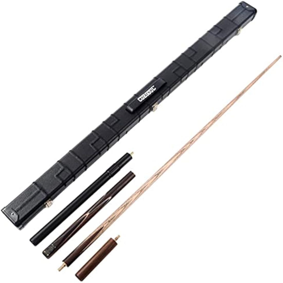 CUESOUL Classic Handmade 57 Inches 18oz Rosewood 3/4 Jointed Snooker Billiard Pool Cue, Rosewood Butts and Aluminum Telescope Extension with Leathertte Protective Case, 9.5mm Tip Snooker Cue Set