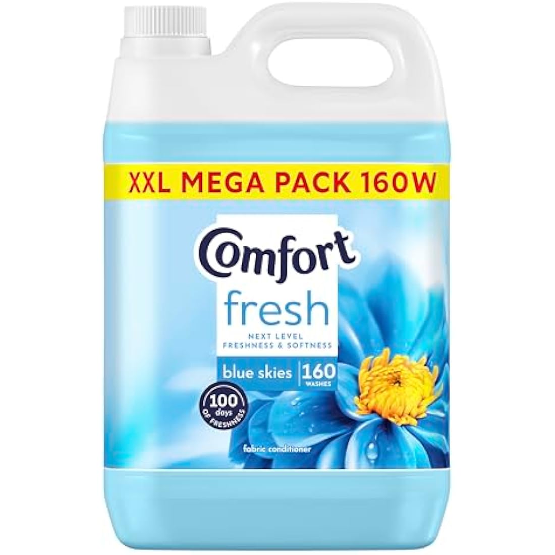 Comfort Fresh Blue Skies Fabric Conditioner Softener with Motion-Activated Fragrance Technology 100 Days of Freshness 160 washes (4.8 L)