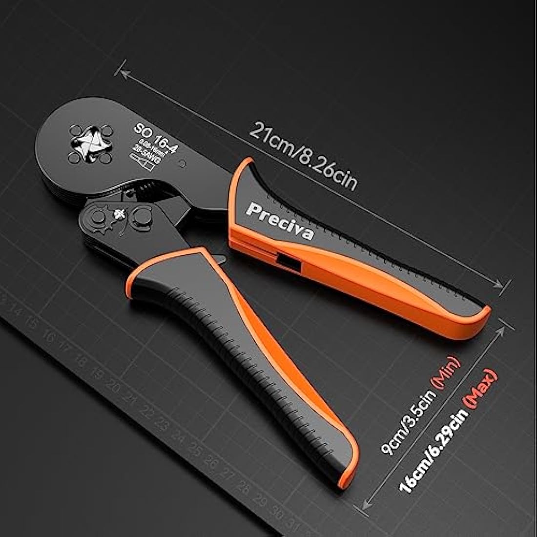 Preciva Bootlace Crimping Tool Kit, 0.08-16mm²/AWG28-5 Ferrule Crimp Toolkit with 1200pcs Connectors(300 Dual Wire Terminals), Self-Adjsutable Ratchet Crimper ToolKits
