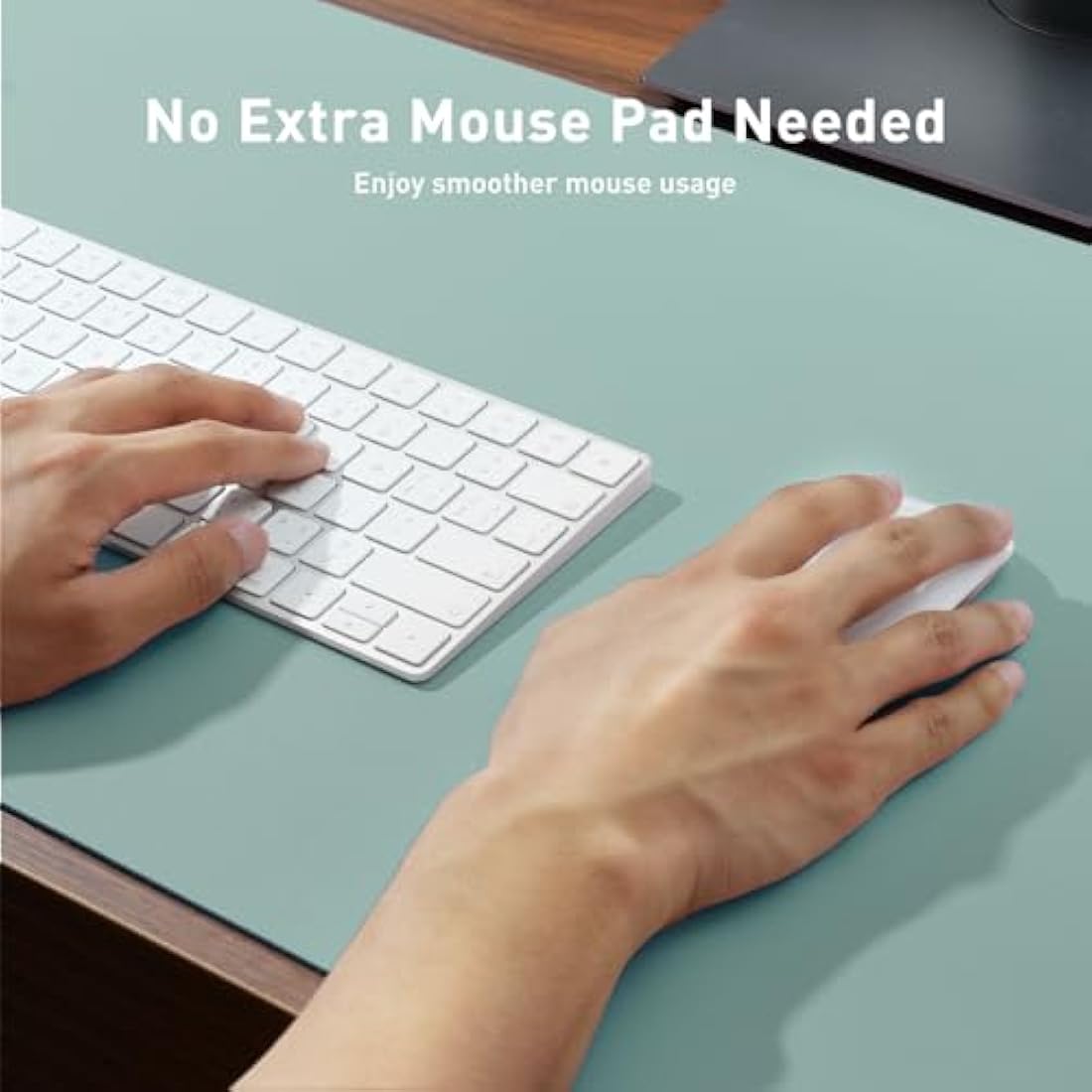 Aothia Leather Pad, Mouse Mat, Office Desk Pad, Non-Slip PU Leather Desk, Laptop Desk Pad, Waterproof Desk Writing Pad for Office and Home (60 cm x 35 cm, Light Blue)