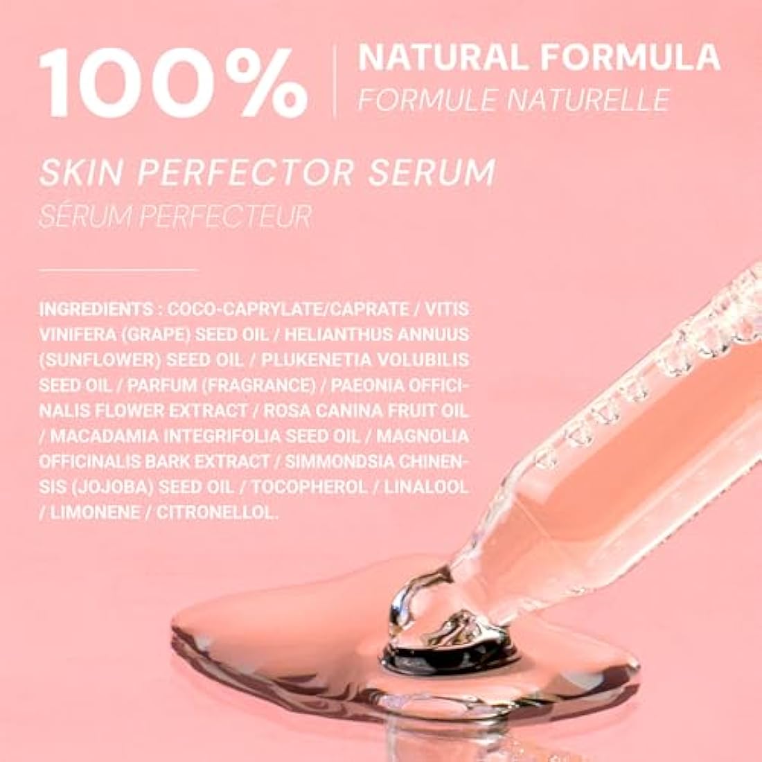 Panier des Sens - Skin Perfector Face Serum - with Jojoba + Macadamia Nut Oil + Peony - Moisturising & Skin Glow - Skin Care for Women Made in France - Facial Serum 100% Natural Ingredients – 30 ml