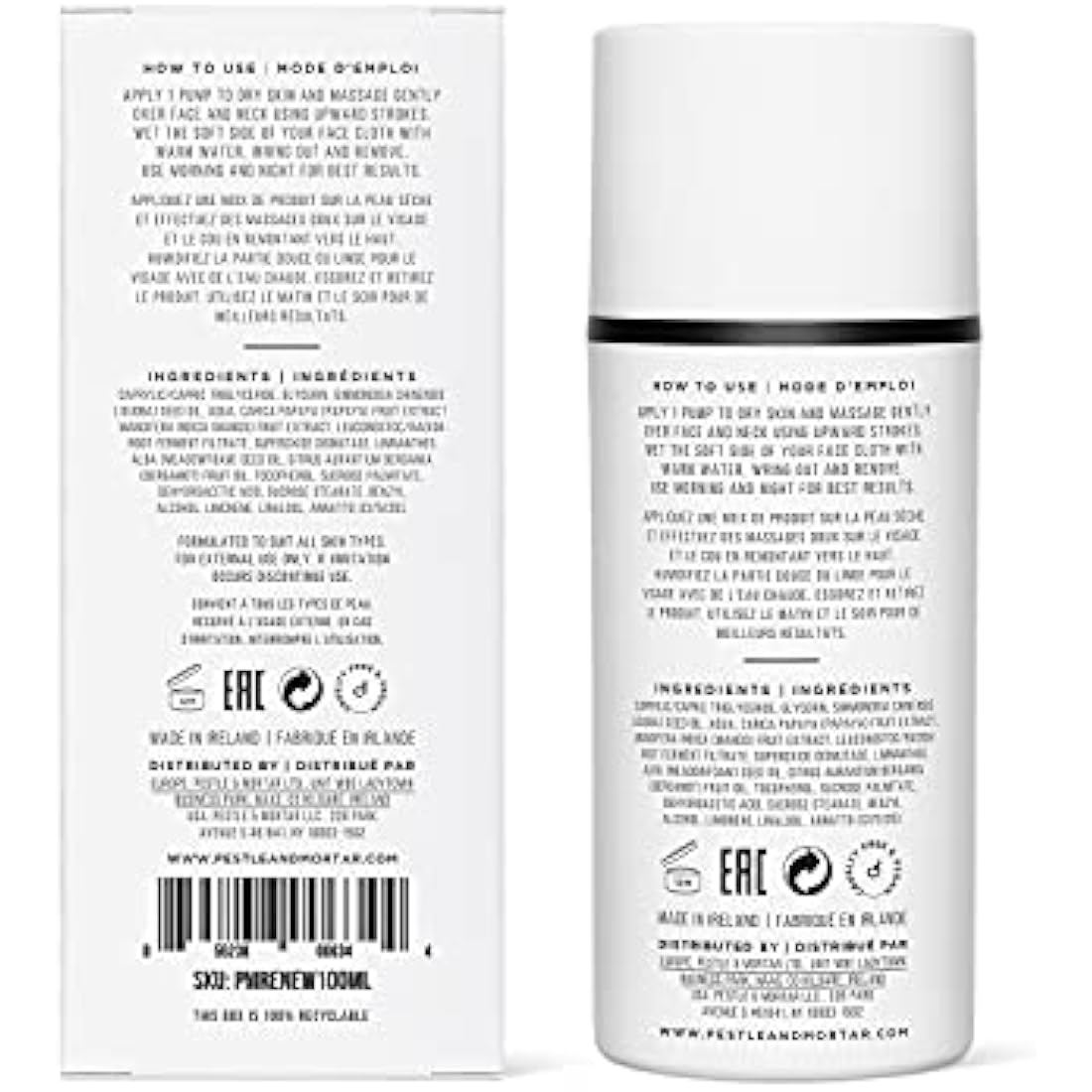 Pestle & Mortar Renew Gel Face Cleanser, Non-Foaming Gentle Face wash for Sensitive Skin | 100% Natural with Super-Enzyme, Vegan & Cruelty-Free 100ml
