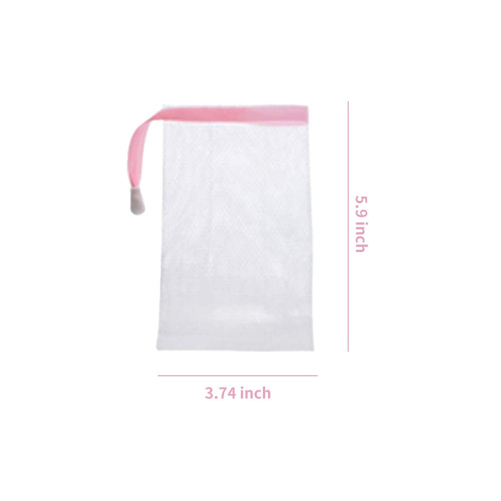 Andiker Soap Bag Soft for Shower,7 Pcs Mesh Soap Pouch Saver with Drawstring for Foaming and Drying,Hangable (7PCS)