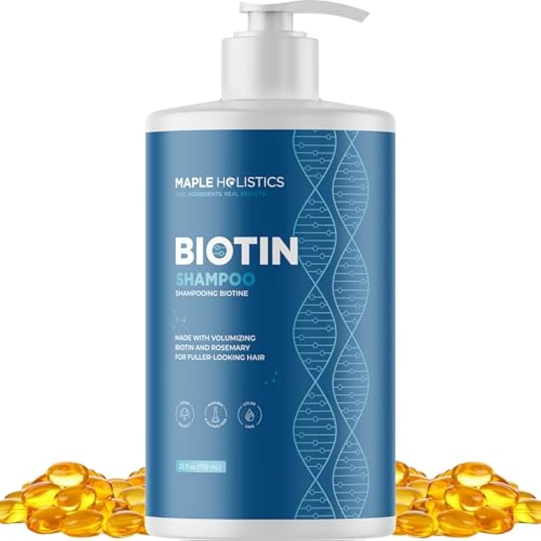 Volumizing Biotin Shampoo for Thinning Hair - Thickening Shampoo for Men and Women with Rosemary Essential Oil - Vegan Paraben and Sulphate Free Hair Shampoo for Fine Weak and Dull Hair - 739mL