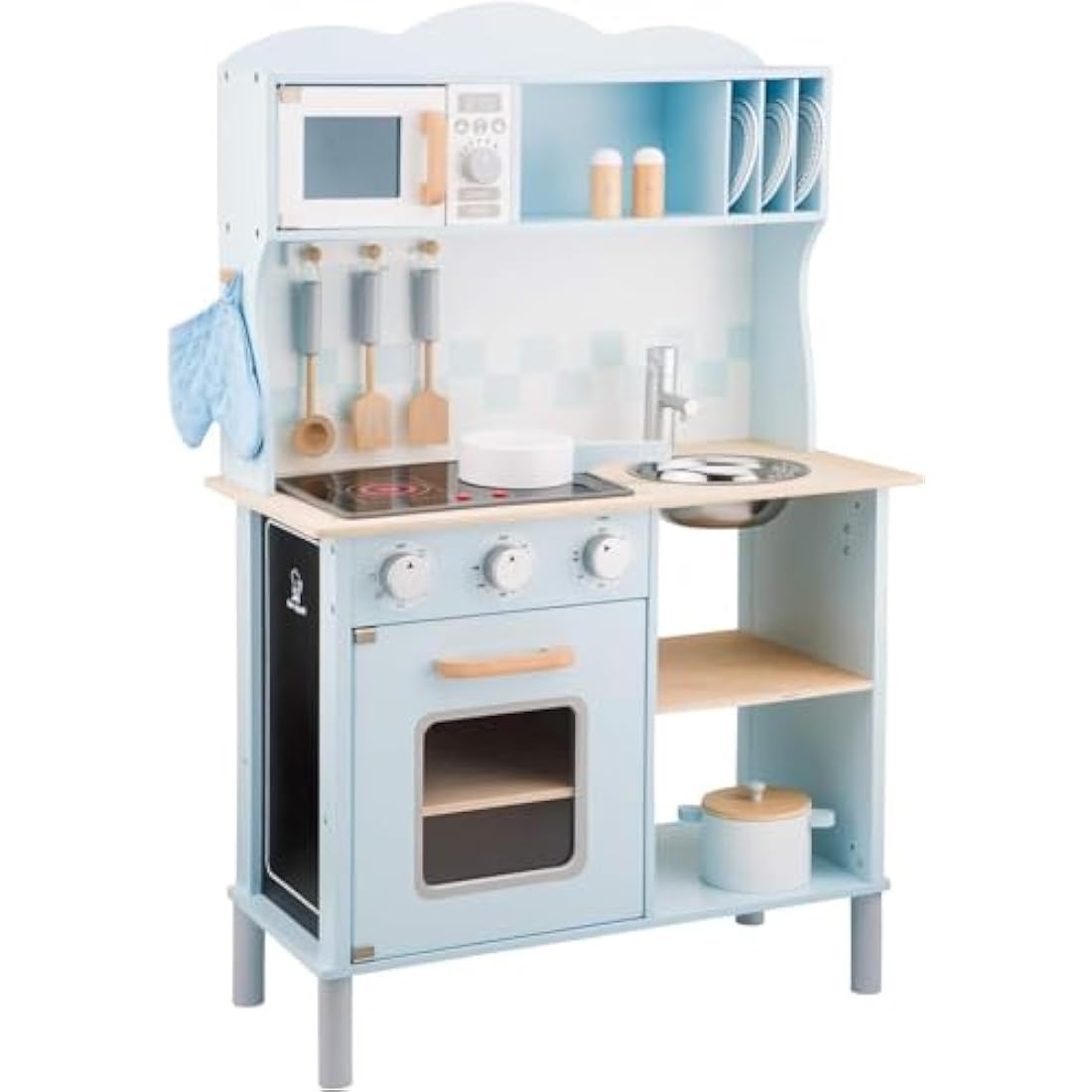 New Classic Toys Modern Kitchenette Electric Cooking, Blue/Natural