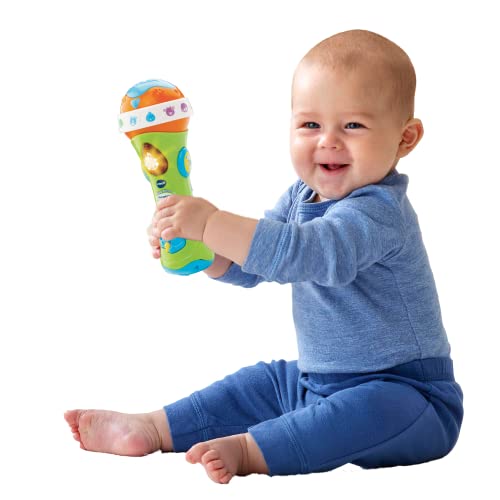 VTech Sing Along Microphone for Kids | Toddler Toy Microphone with Amplified Voice Effect and Animal Sounds | Educational Toys for Boys & Girls 1, 2, 3+ Year Olds, 78763, English Version