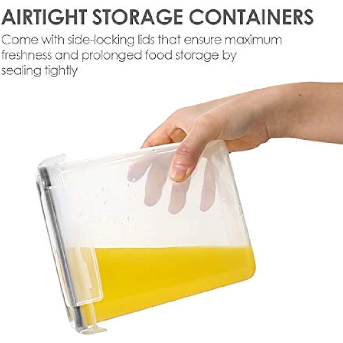Vtopmart Set of 24 Airtight Food Storage Containers & Kitchen Storage Containers, BPA-Free Plastic Containers for Flour, Sugar and Baking Supplies, with 24 Labels (Black)