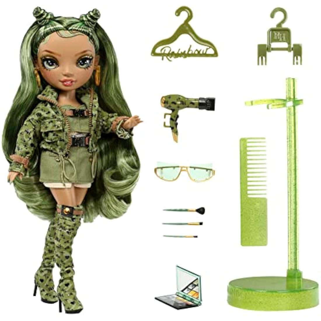 Rainbow High Fashion Doll – OLIVIA WOODS - Camo Green Doll – Fashionable Outfit & 10+ Colourful Play Accessories - For Collectors and Kids Ages 4-12 Years