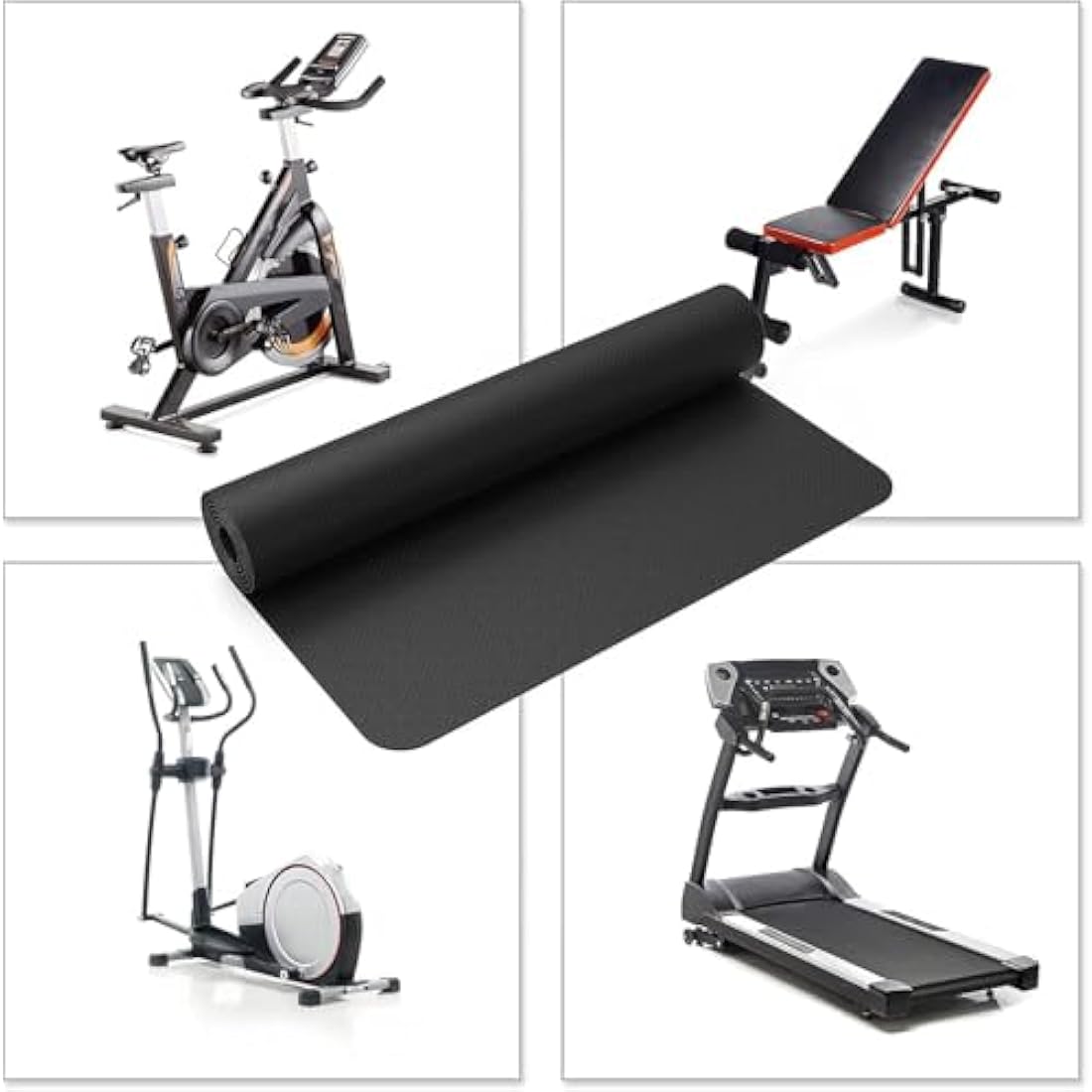 Treadmill Mat, Exercise Equipment Mat Heavy-Duty Protective Floor Mat for Under Stationary Bike, Spin Bike, Fitness Equipment