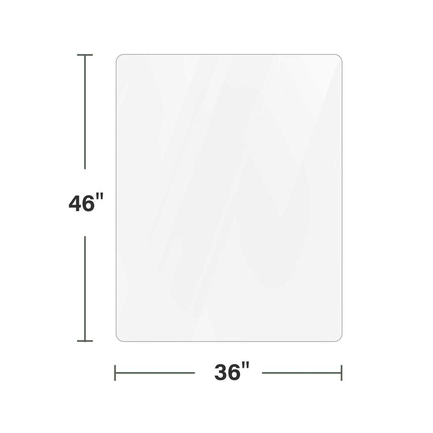 CASSILANDO Glass Office Chair Mat for Carpet, 90 x 115cm Tempered Glass Office Mat for Carpeted or Hardwood Floors, Computer Floor Protector Mat,
