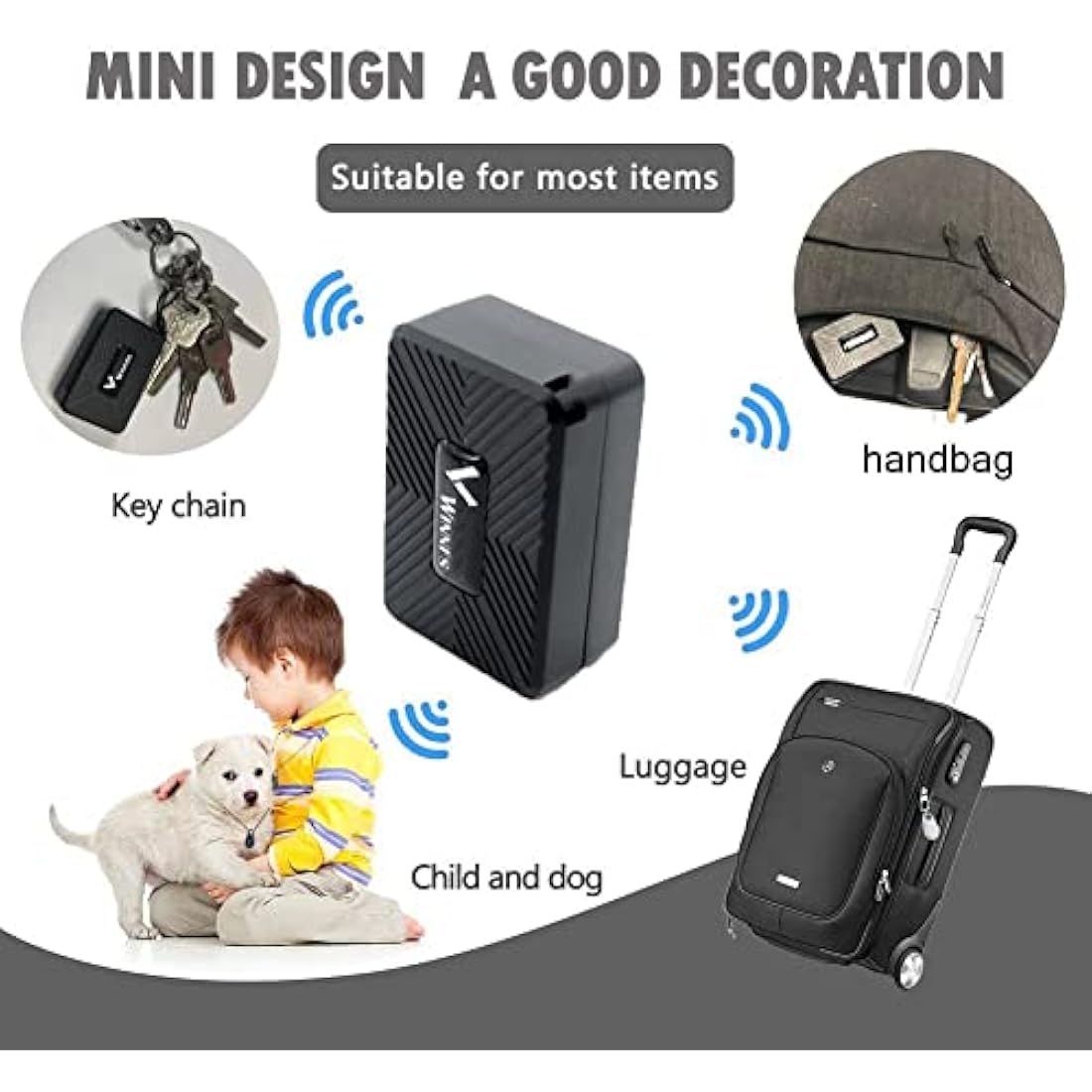 Mini GPS Tracker, Zeerkeer Portable Real-Time GPS Locator for Vehicles, Cars, Kids, Persons, Assets - Hidden Tracking Device with Geo-Fence/Vibration Alarm Personal Tracking TK913
