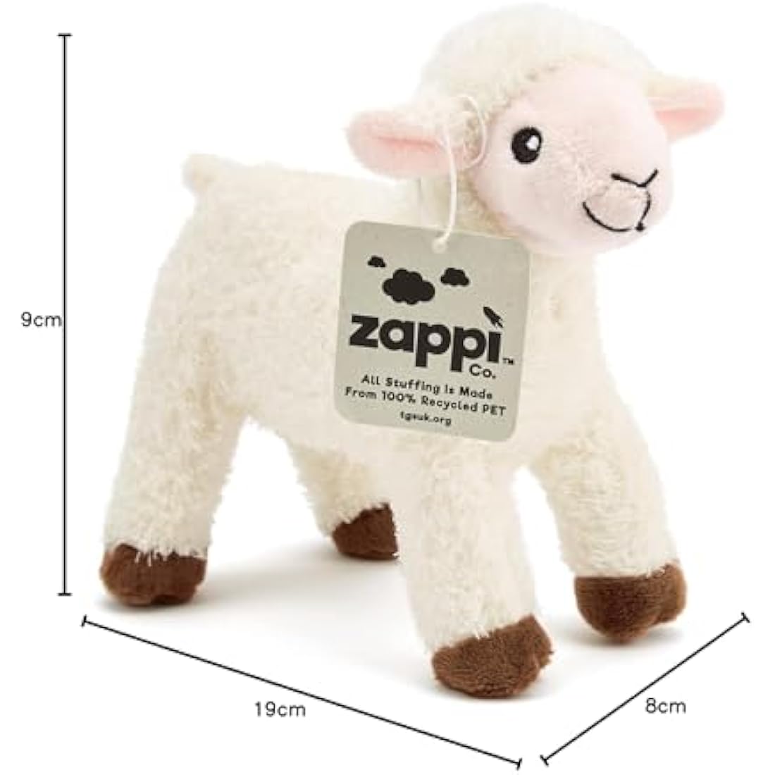 Zappi Co Children's Soft Cuddly Plush Toy Animal - Perfect Perfect Soft Snuggly Playtime Companions for Children (12-15cm /5-6") (Lamb)