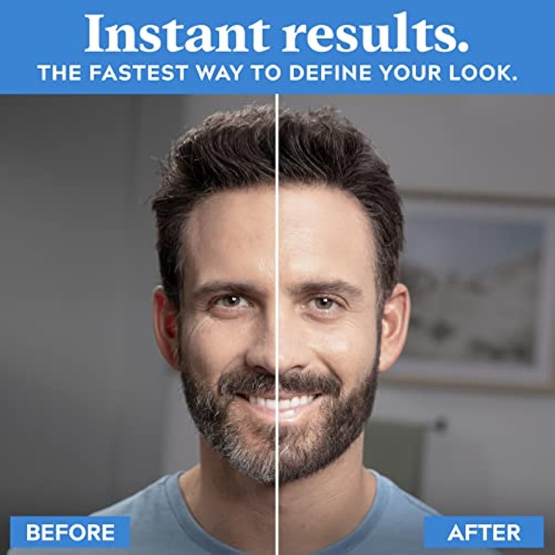 Just For Men 1-Day Beard and Brow Colour Brush, For Instant 1-Step Grey Coverage, Brush-In, Wash-Out, For A Thicker Well-Defined Look, Dark Brown