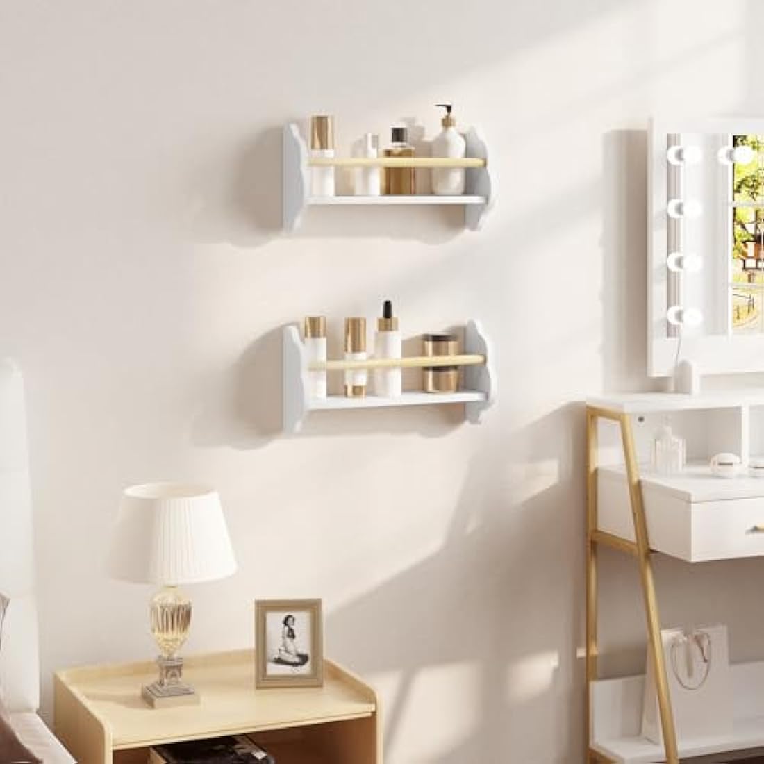 WOLTU Kids Wall Shelves Set of 3 Floating Shelves Kids Bookshelf, Children’s Bookcase Wall Mounted Book Storage Unit, Toy Organiser, Cloud Shape, White, 45x12.7x23cm
