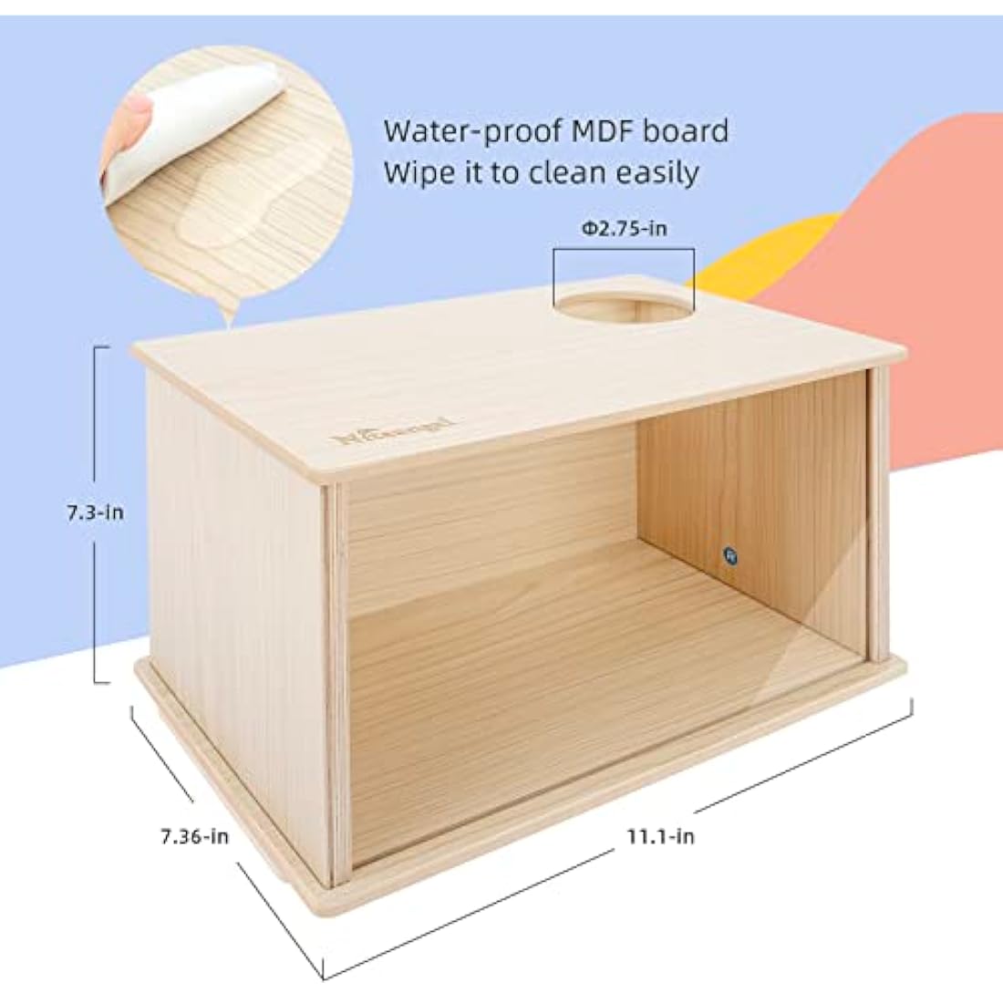 Niteangel Visible Hamster Digging Box for Syrian Dwarf Roborovski Campbell Hamsters Gerbils Mice Lemmings Degus or Other Small-Sized Pets (Burlywood)