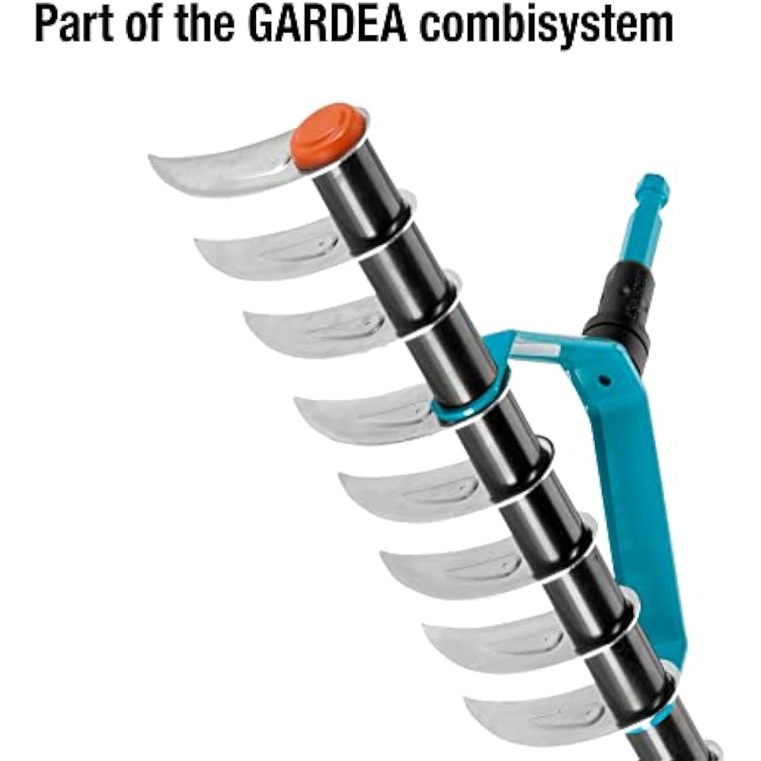 GARDENA 3391-20 Combisystem Aerator Rake: Manual lawn rake with 35 cm working width, garden accessory for removing moss and matted grass from the lawn, fits on all combisystem handles, 35 x 20 x 25 cm