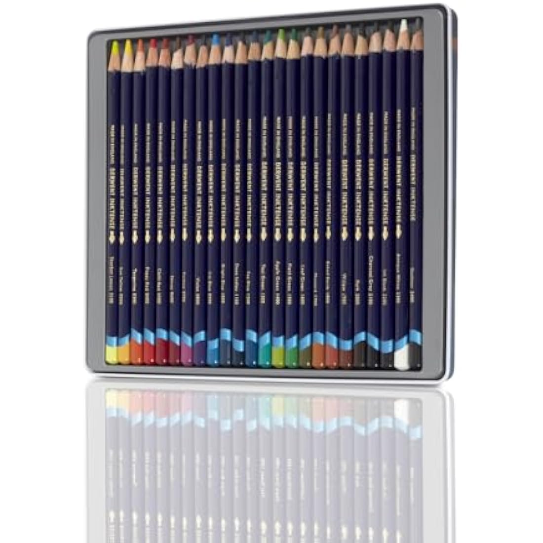 Derwent Inktense Permanent Watercolour Pencils, Set of 24 in a Tin, 4mm Premium Core, Water-Soluble, Ideal for Colouring, Painting and Crafting, Professional Quality (0700929),package may vary