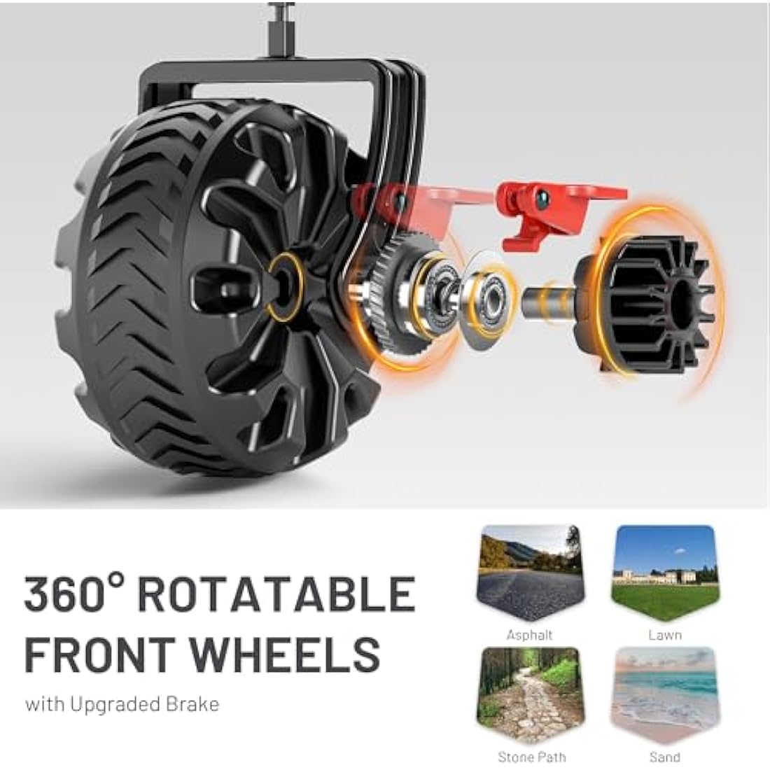 TIMBER RIDGE Festival Trolley 300L with Brakes, Folding Beach Trolley Cart with Tailgate, 135kg Collapsible Wagon Detachable Wide Wheels & Adjustable Handle for Outdoor Camping Garden, Black