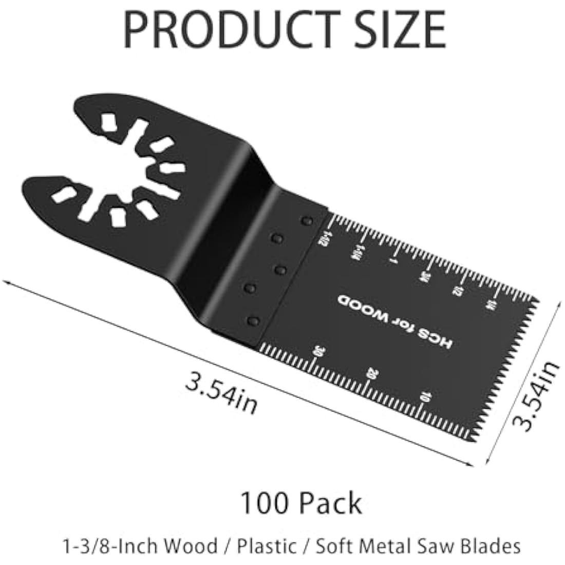 Meff-Mluk 100Pcs Oscillating Tool Blades Professional Universal Oscillating Saw Blades Wood Multitool Blades Compatible with Dewalt, Milwaukee, Makita, Ryobi, Rockwell, Bosch