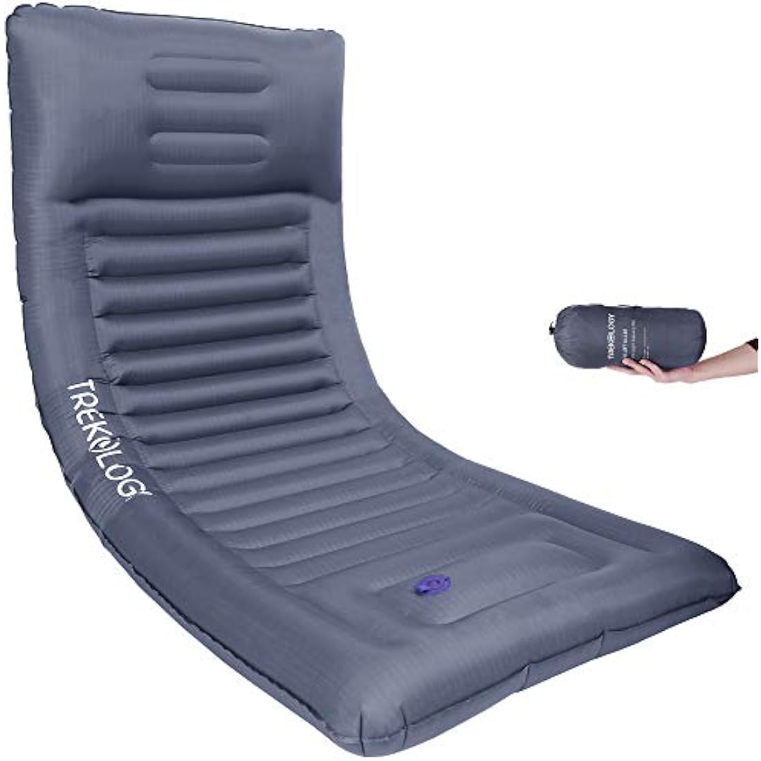 TREKOLOGY UL140 Inflatable Sleeping Pad with Built-in Foot Pump – Lightweight Camping Mat, Self-Inflating Sleeping Mattress for Hiking, Backpacking & Travel