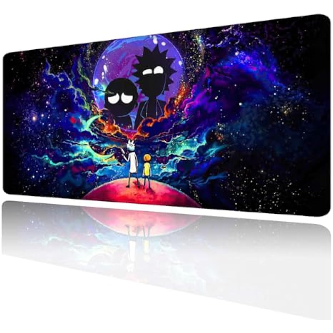 Large Gaming Mouse Pad Anime Night Sky Space Stars Custom Desk Pad,Mousepad with Non-Slip Rubber Base and Stitched Edges Mouse Mat,Portable Desk Mat for Office,Computer Work,Game,31.5X15.7