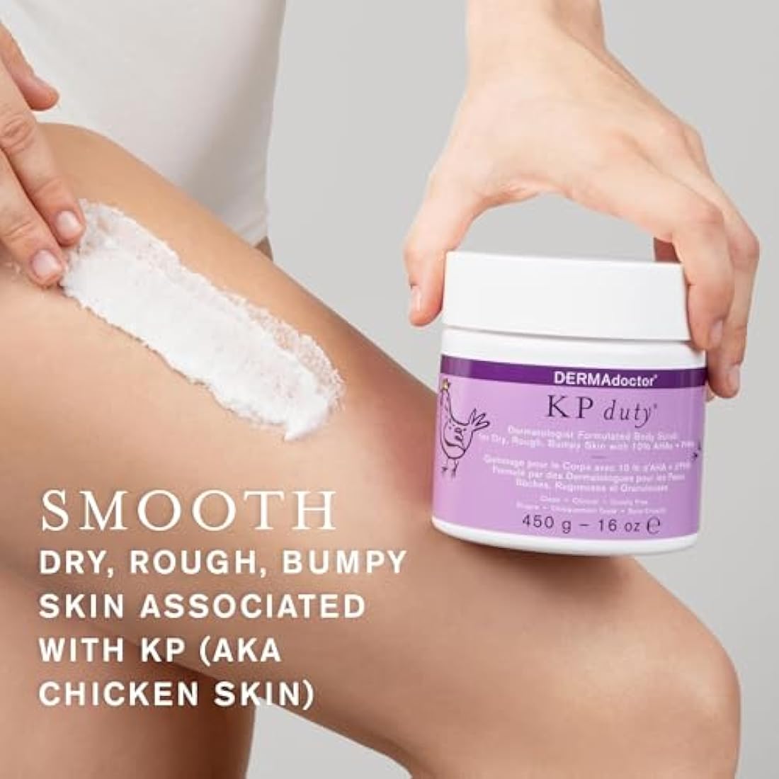 DERMAdoctor KP Bump Eraser Body Scrub Dermatologist Formulated Exfoliant | Keratosis Pilaris Treatment For Dry And Bumpy Skin 10% AHAs + PHAs - 450 Grams