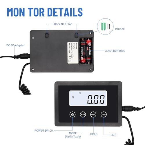 UNIWEIGH Postal Scales,440lb/0.35oz High Precison LCD Display Shipping Scales,Heavy Duty Stainless Steel Postage Scale with Hold Tare Function,Large Parcel Scale for Luggage,Package,Warehouse,Home,Pet