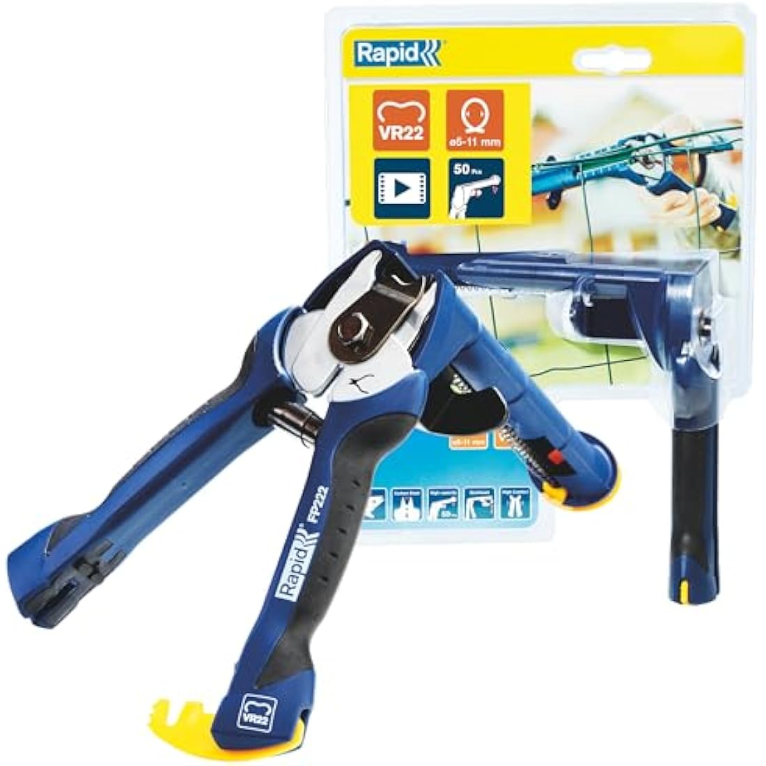 Rapid FP222 Fence Pliers for VR22 Fence Hogrings with High Capacity Magazine, Ergonomic Soft Handle, and Easy Storage Features (23468100)