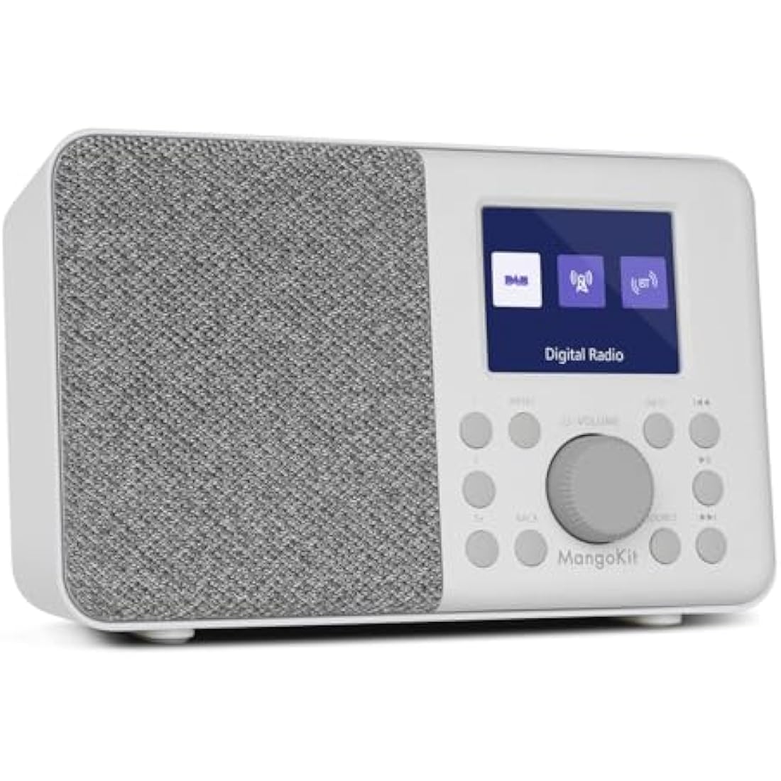 MangoKit MD3 DAB Radio Portable,DAB+ Digital Radio with Blueetooth,FM Radio,Kitchen DAB Radio Mains and Battery, Color Display,40 Preset Stations,Alarms&Clock&Snooze Timer,Headphone Port-Stone Grey