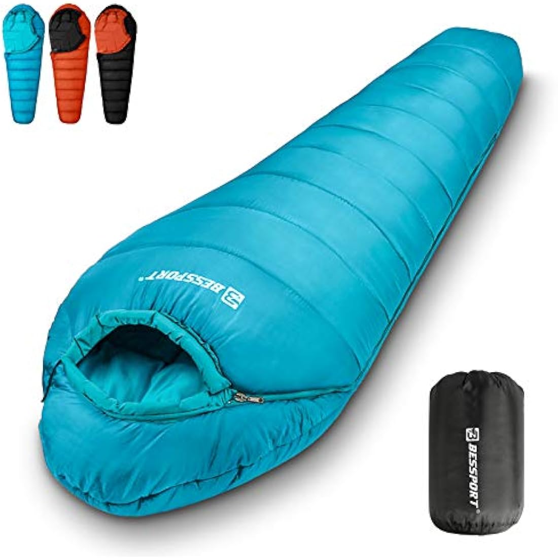 Bessport Sleeping Bag, 4 Seasons 0°C Sleeping Bag, Small Pack Size & Ultralight Outdoor Sleeping Bag, Mummy Sleeping Bag for Camping, Travel, Outdoor and Tent