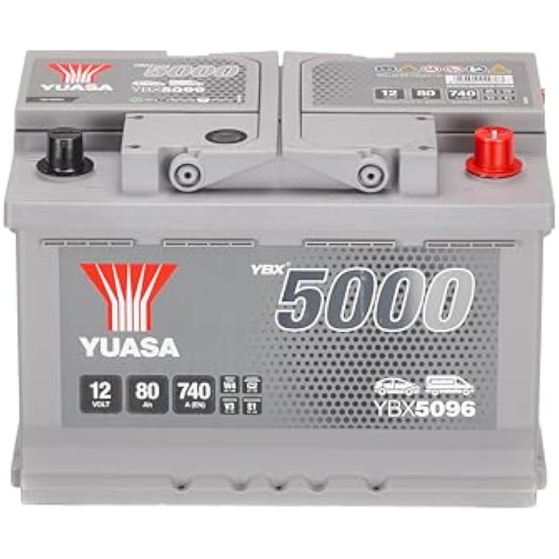 Yuasa YBX5096 12V 80Ah 740CCA Silver High Performance Sealed Maintenance Free Car Battery